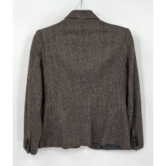Womens Vintage 70s wool tweed Worthington brown plaid academia Blazer - Picture 6 of 8